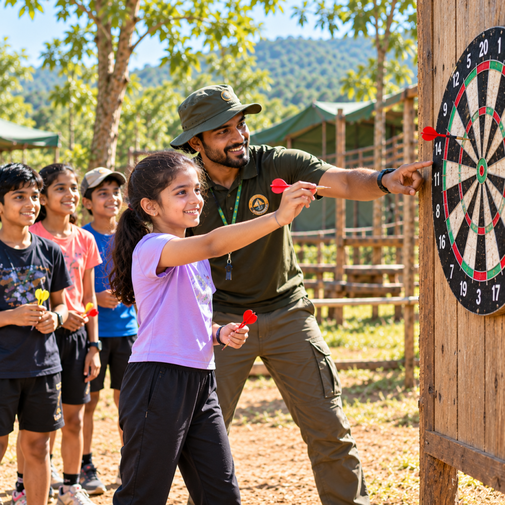camp dart throwing adventure