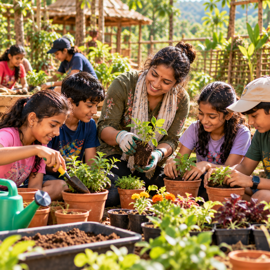 community garden planting day
