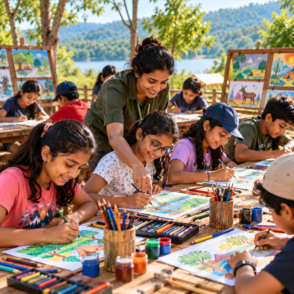 outdoor camp art workshop