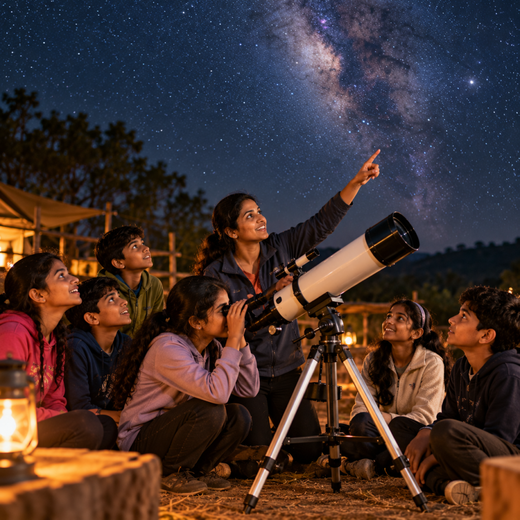 stargazing under the milky way